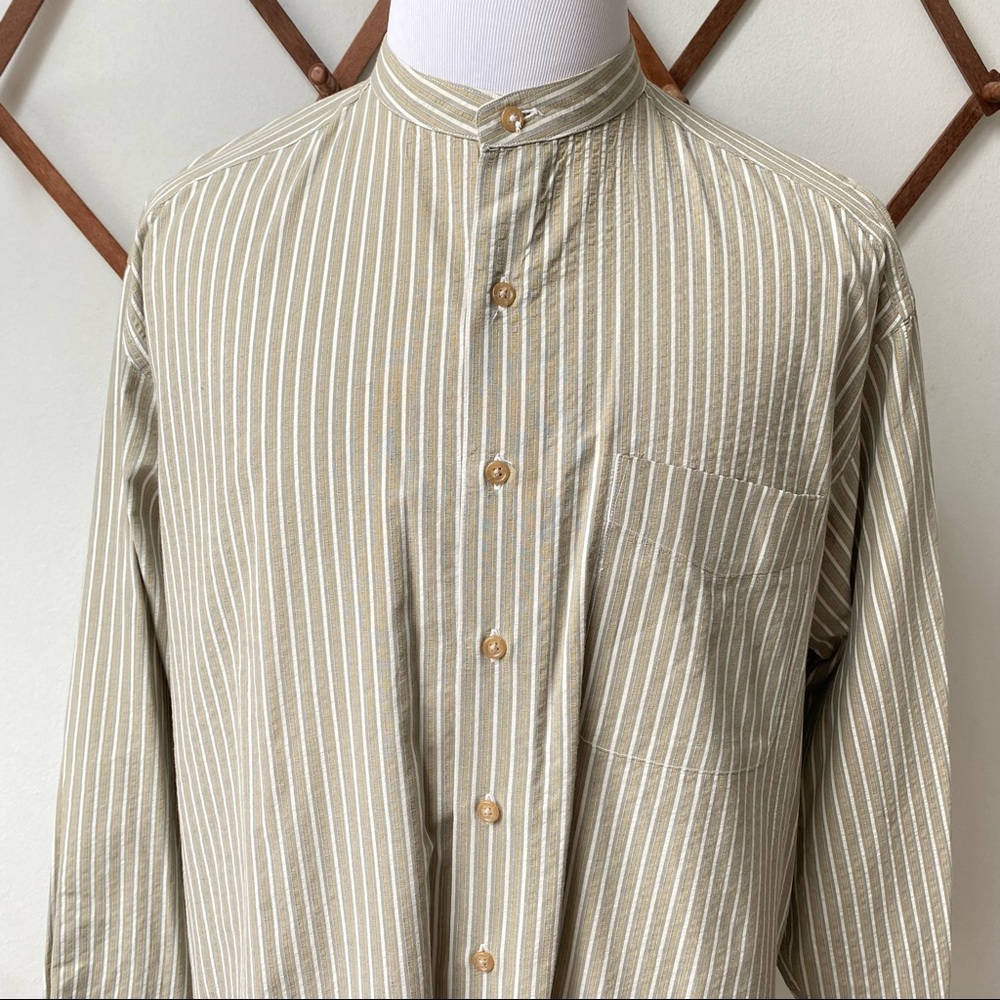 J. Peterman Mandarin Collar Button Down Shirt - Picture 2 of 15